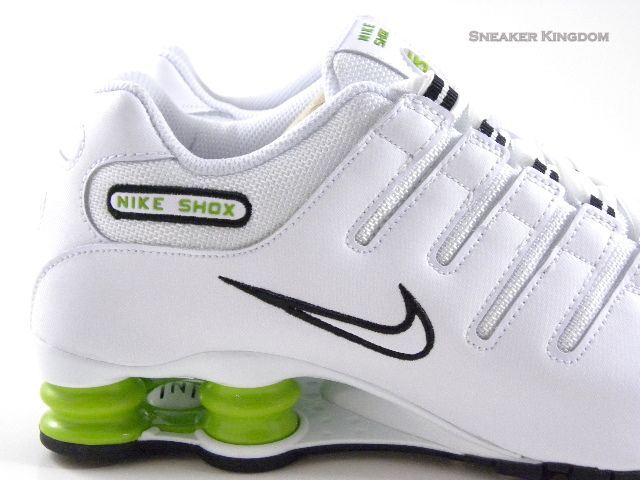 black and lime green nike shox